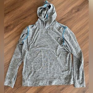 SODO Gray Hoodie Shirt with Blue Accents
